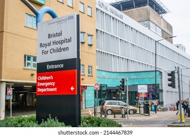 BRISTOL, ENGLAND- 15 January 2022: Bristol Royal Hospital For Children exterior