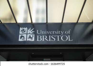 BRISTOL, ENGLAND - JANUARY 15, 2020: University of Bristol sign at Beacon House in Bristol, England