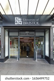 BRISTOL, ENGLAND - JANUARY 15, 2020: View of the entrance to Beacon House at University of Bristol, England