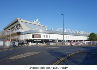 BRISTOL, ENGLAND - JANUARY 15, 2020: Exterior View Of Ashton Gate Stadium In Bristol, England