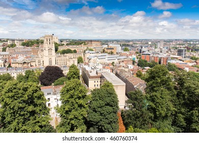 Bristol, England - July 17, 2016: The University of Bristol campus in the city's hilltop west end, including the prominent tower of the Wills Memorial Building.