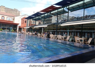 Bristol, England - June 2019: Clifton Lido Spa & Restaurant