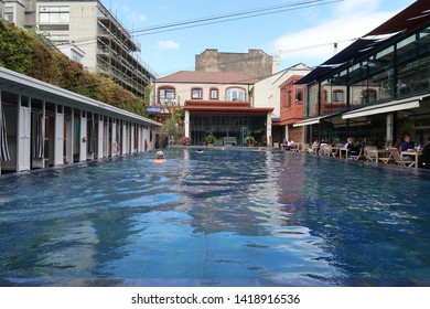 Bristol, England - June 2019: Clifton Lido Spa & Restaurant