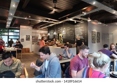 Bristol, England - June 2019:  Spicer+Cole Cafe Queen Square