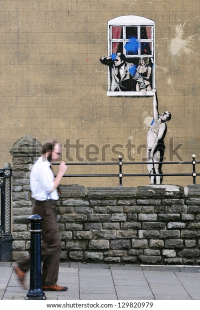Bristol Nov 7 Famous Banksy Graffiti Stock Photo Edit Now