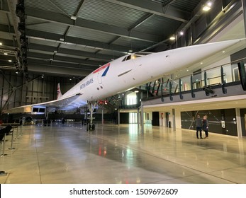 Bristol Sept 6 2019 British Airways Concorde G BOAM On Display In Its Own Hanger Under Lights