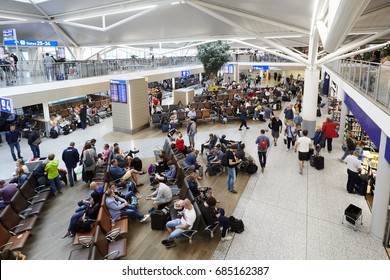 BRISTOL UK - 22ND JULY 2017; Interior Of The Redeveloped Departures Hall At Bristol Airport