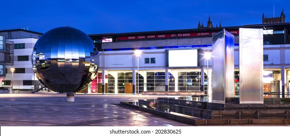 BRISTOL UK  JUNE 18, 2014:Bristol Millennium Square By Night Showing The Orangarium