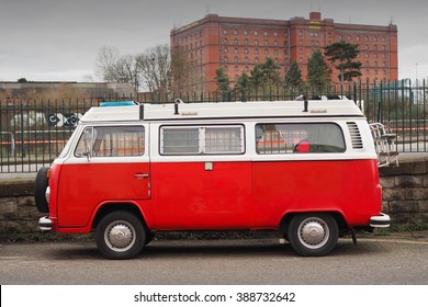 Bristol,UK-February 26,2016: old Volkswagen van parked in Bristol on february 26 ,2016