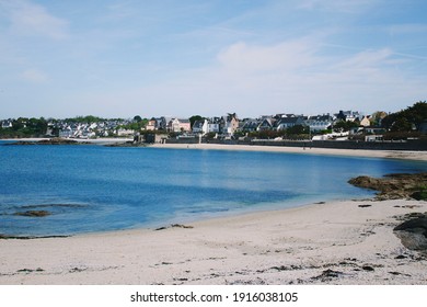 Britannia Beach In France With Village