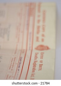 British 1950s birth certificate