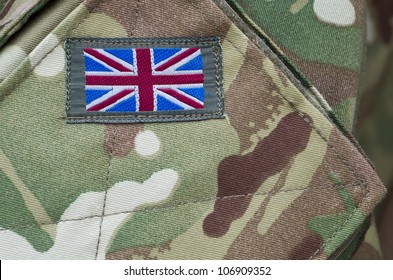 British Army Camouflage Uniform With Union Jack Flag