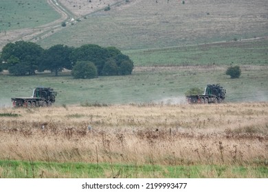 British Army MAN SV 8x8 EPLS Heavy Utility Truck In Action On A Military Exercise