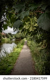 A British Canal Towpath Scene In Dudley UK