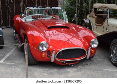 British Classic AC Shelby Cobra Vintage Muscle Car. Roadster Car. Kharkov, Ukraine - July 3, 2021