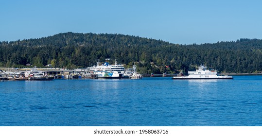 British Columbia, Canada - Apr 14 2021 : Victoria Swartz Bay Ferry Terminal.