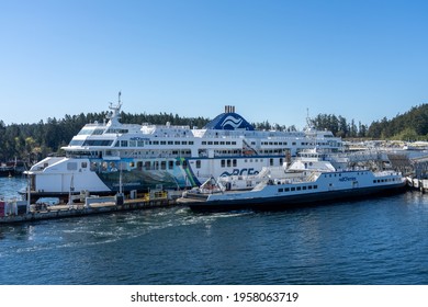 British Columbia, Canada - Apr 14 2021 : Victoria Swartz Bay Ferry Terminal.