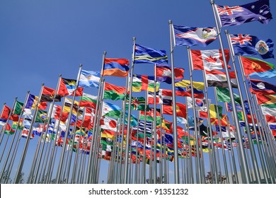 British Commonwealth and World national flags all over the world