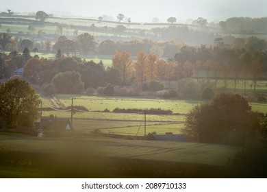 British countryside fields at autumn in Shropshire ,UK