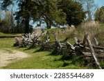 British defense line at the Yorktown Battlefield in the State of Virginia USA