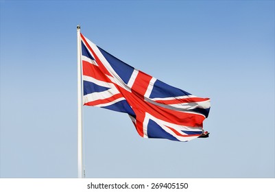 British Flag Waving In The Wind