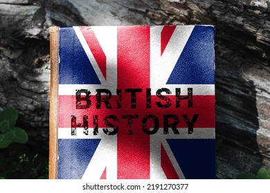 British History Textbook. A Book In The Colors Of The British Flag.