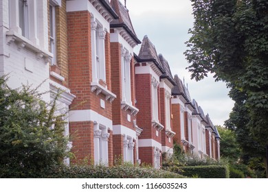 British Houses On A Tree Lined Street In South West London