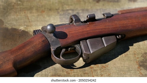 British Lee enfield short magazine (SMLE) bolt action service rifle. Used in both world wars.