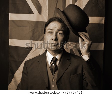 British man  in blower hat