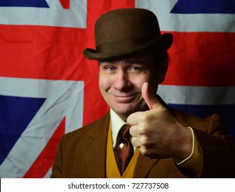 British Man  In Blower Hat Thumbs Up