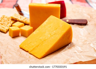 British Matured Yellow Cheddar Cheese Close Up