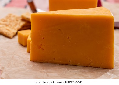 British Matured Yellow Cheddar Cheese Close Up