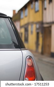 British. Morris Mini At The Historic Village.