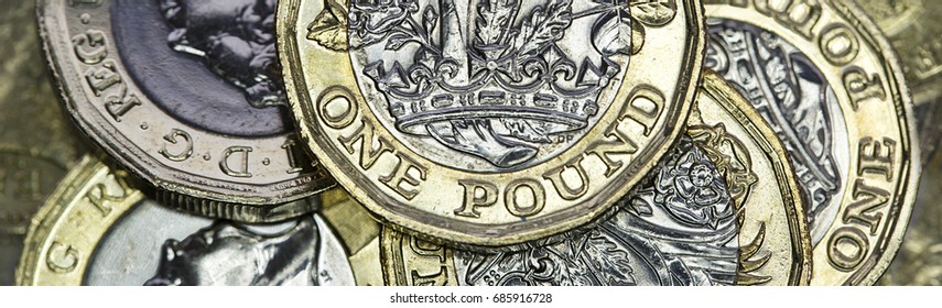 British One Pound Coin, UK.