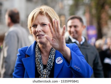 British Politician Anna Soubry At The Brexit People's Vote Protest In London, UK, On October 19th 2019