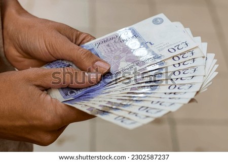 British Pound money bills of United Kingdom, Pound currency and finance.