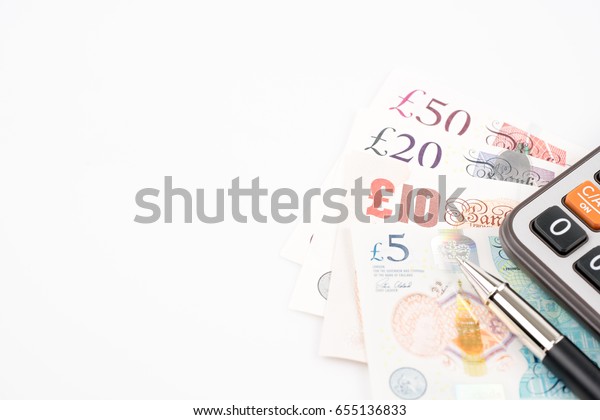 British Pound money bills of United\
Kingdom in Different value,Pound currency and\
finance.