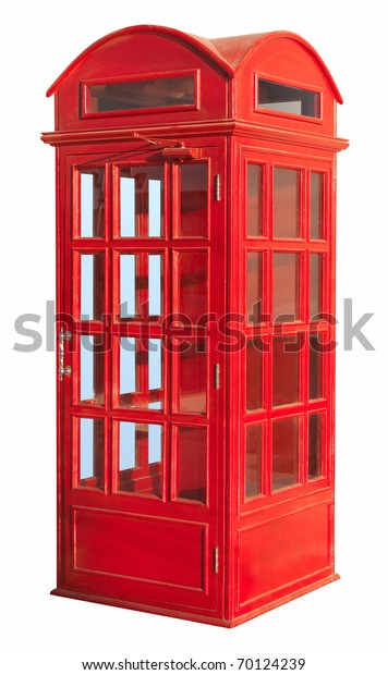 British Red Phone Booth Isolated On Stock Photo Edit Now 70124239