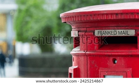 A British red post box in the centre of London