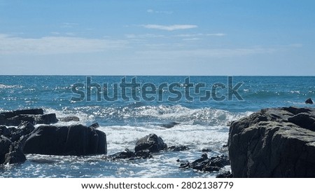 British seaside in summertime, Cornwall beach. 