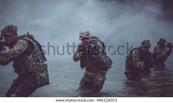 British Special Forces Soldiers Weapon Take Stock Photo 486126052 ...