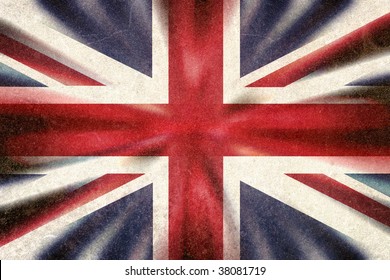 British Union Jack Flag In A Grunge Style