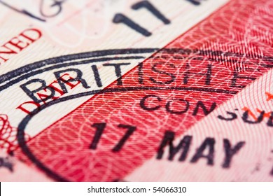 British Visa Entry And Exit Stamp In Passport