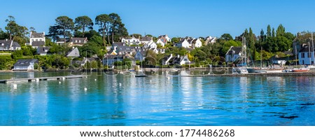Brittany, Ile aux Moines island in the Morbihan gulf, the typical harbor and old boats
