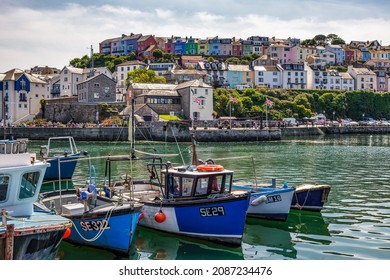 BRIXHAM, DEVON, UK - JULY 28 : View Of Boats In Brixham Harbour Devon On July 28, 2012. Unidentified People