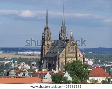 Brno cathedral of saints Peter and Paul (Czech Republic) -  mass celebrated here by pope Benedict on September 27th 2009