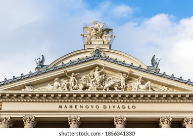 Brno, Czech Republic - December 2019: Front View Of The National Theatre Brno, Mahen Theatre Building