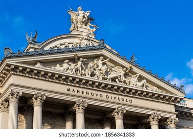 Brno, Czech Republic - December 2019: Front View Of The National Theatre Brno, Mahen Theatre Building