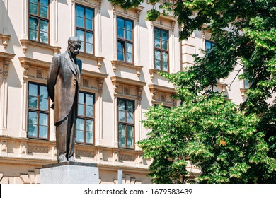 Brno, Czech Republic - June 21, 2019 : Masaryk University Tomas Garrigue Masaryk Statue