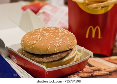 Brno, Czech Republic, October 14, 2017, McDonald´s Menu - Big Mac.